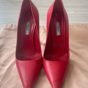 Prada Women's Vibrant Red Heels